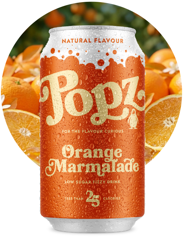 Popz Orange Marmalade 330ml fizzy drink can