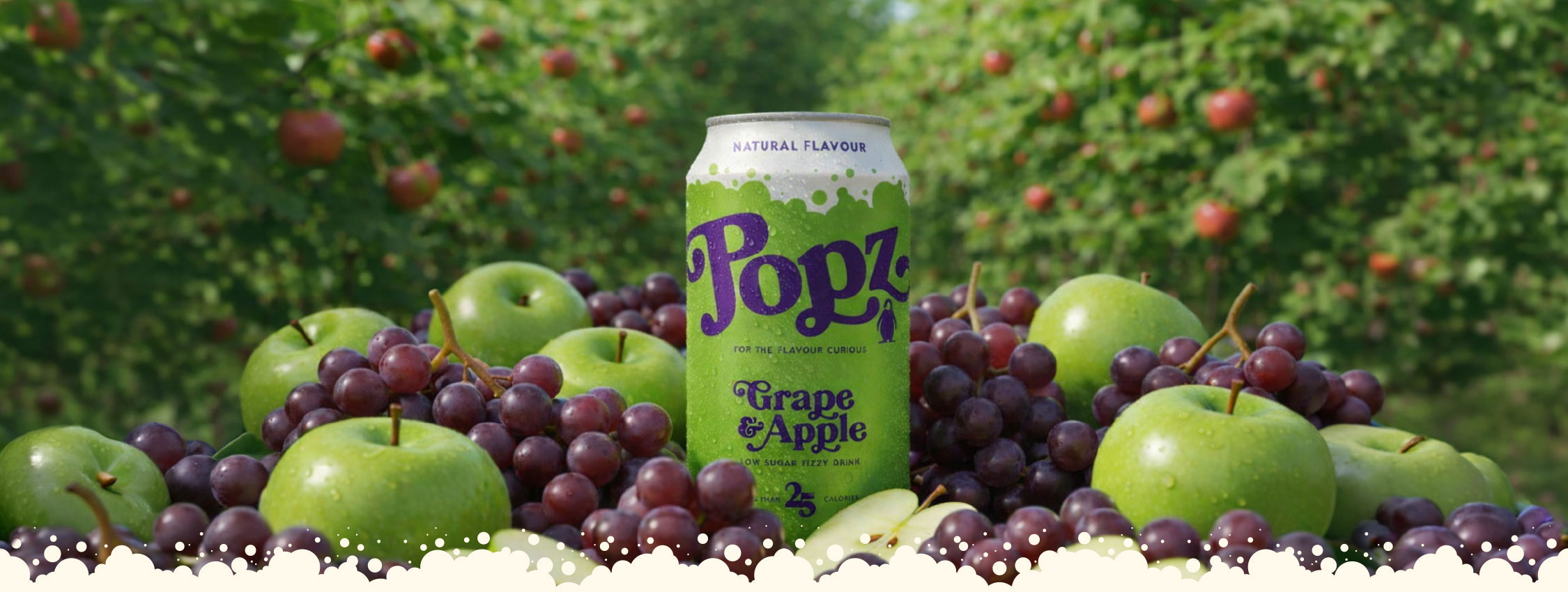 Popz—Grape-&-Apple—WEB-HERO POPZ grape and apple soda can with green and purple design