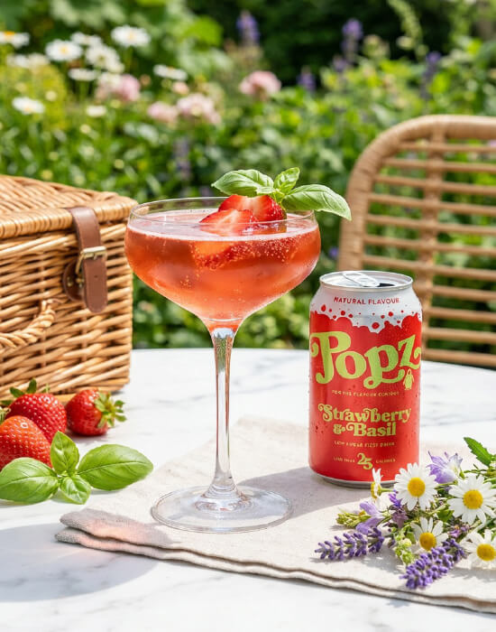 Popz – Strawberry & Basil – WEB10 Strawberry Soda | Strawberry & Basil Flavour | POPZ