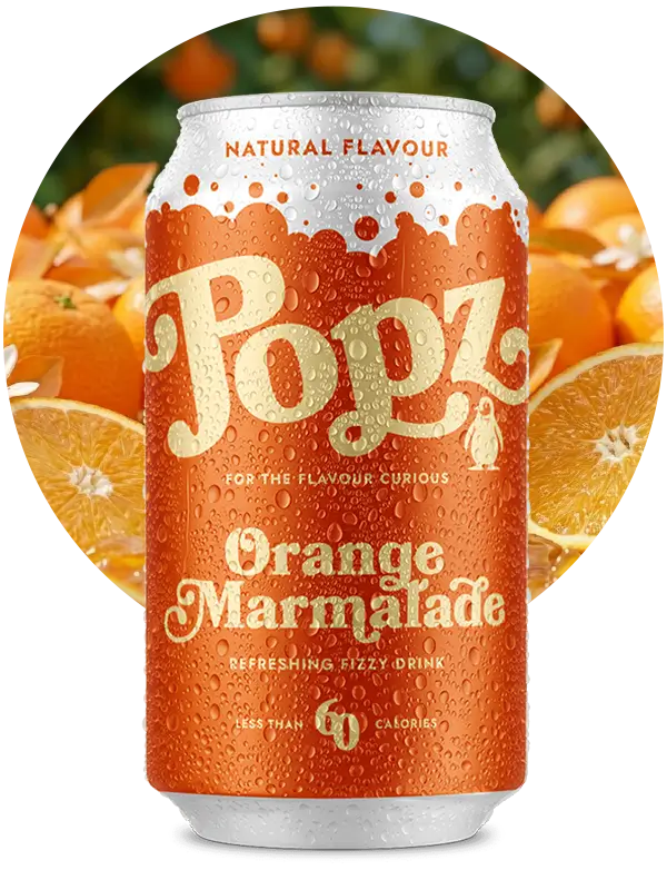 Popz Orange Marmalade 330ml fizzy drink can