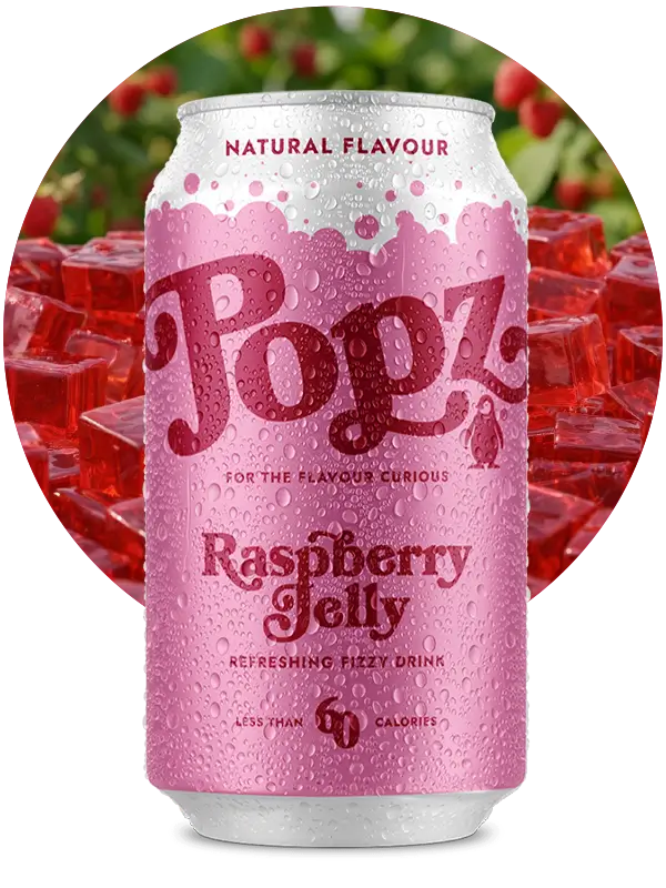 Popz raspberry Jelly 330ml fizzy drink can